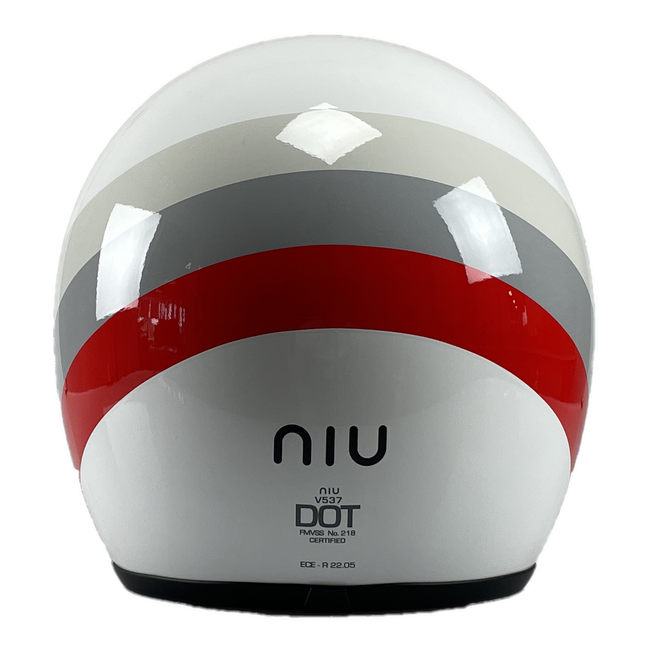 Niu Classic Helm Wit achterkant